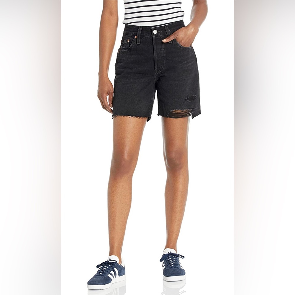 Levi’s 501 Mid Thigh Denim Shorts - Solar Black